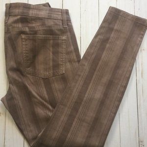 SPLENDID Brown Stripe Skinny Jeans 6 EUC